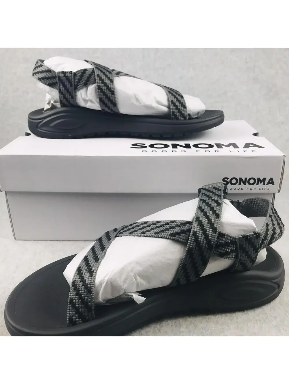 Sonoma Sandals Mens Size 11 Strap Sport Adjustable Comfort Gray  New*